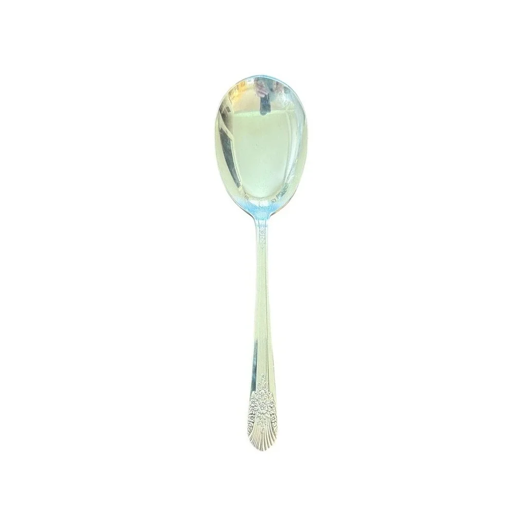 Wolff Wm. Rogers Vintage Silverplate Flatware Set Floral Shell w Chest